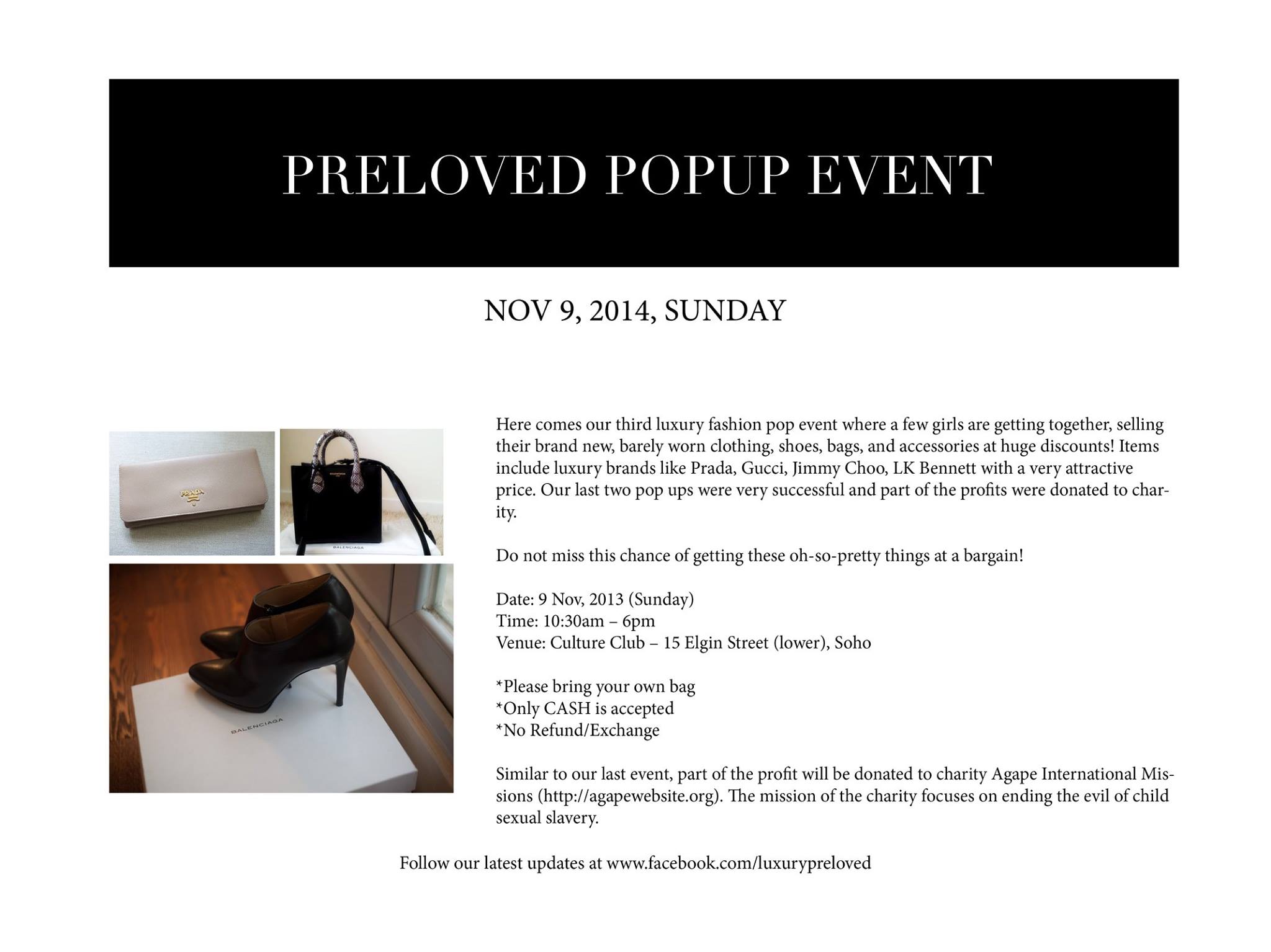 Luxury Preloved Pop Up Event on Nov 9th, 2014 at Soho, Hong Kong | Luxury Preloved